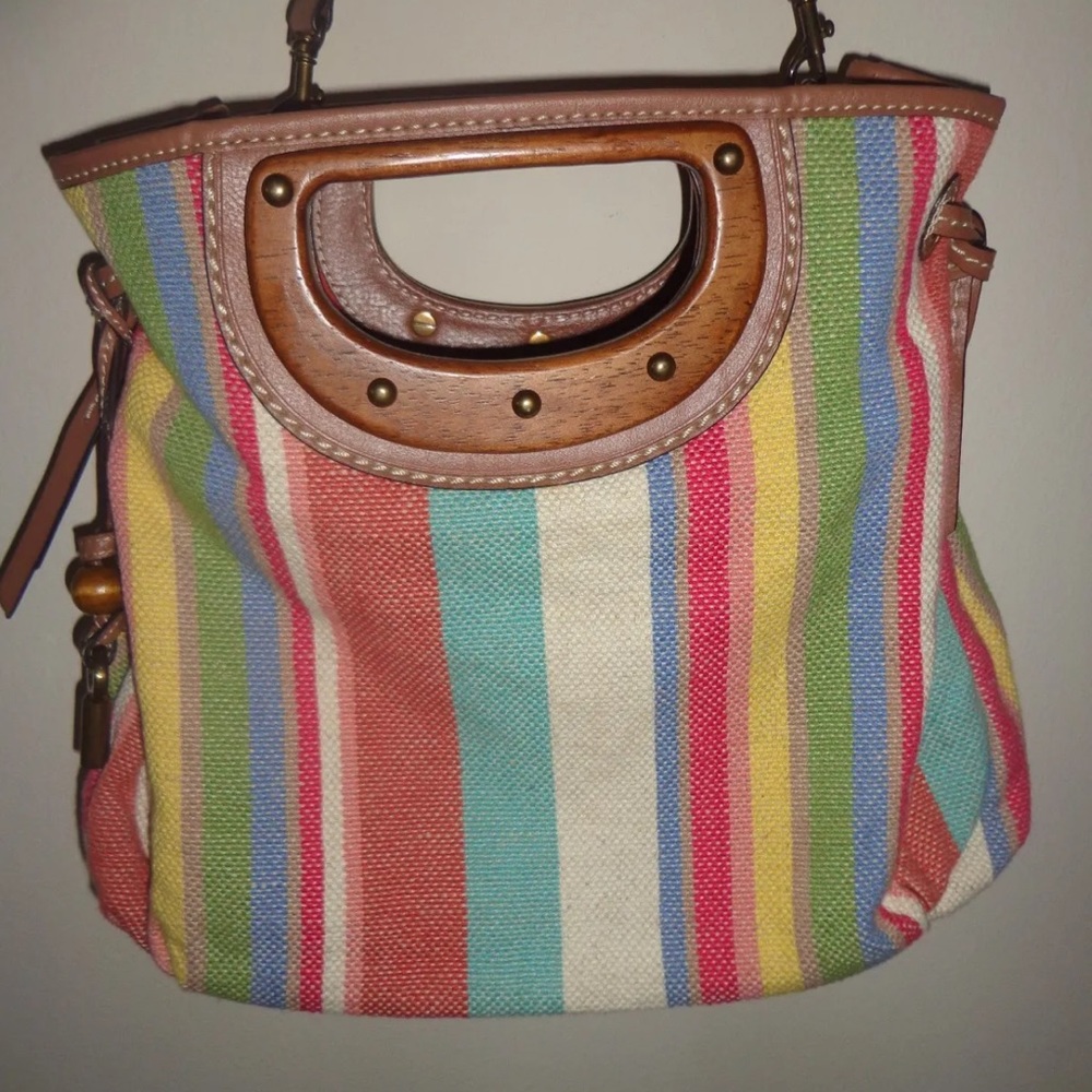 FOSSIL CROSSBODY STRIPES Rainbow PURSE - HAND BAG - Picture 1 of 16